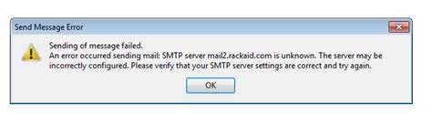 Use the IP Address of the SMTP Server Instead of the <strong>Host</strong> Name. . Unable to send test email hostname is not accessible